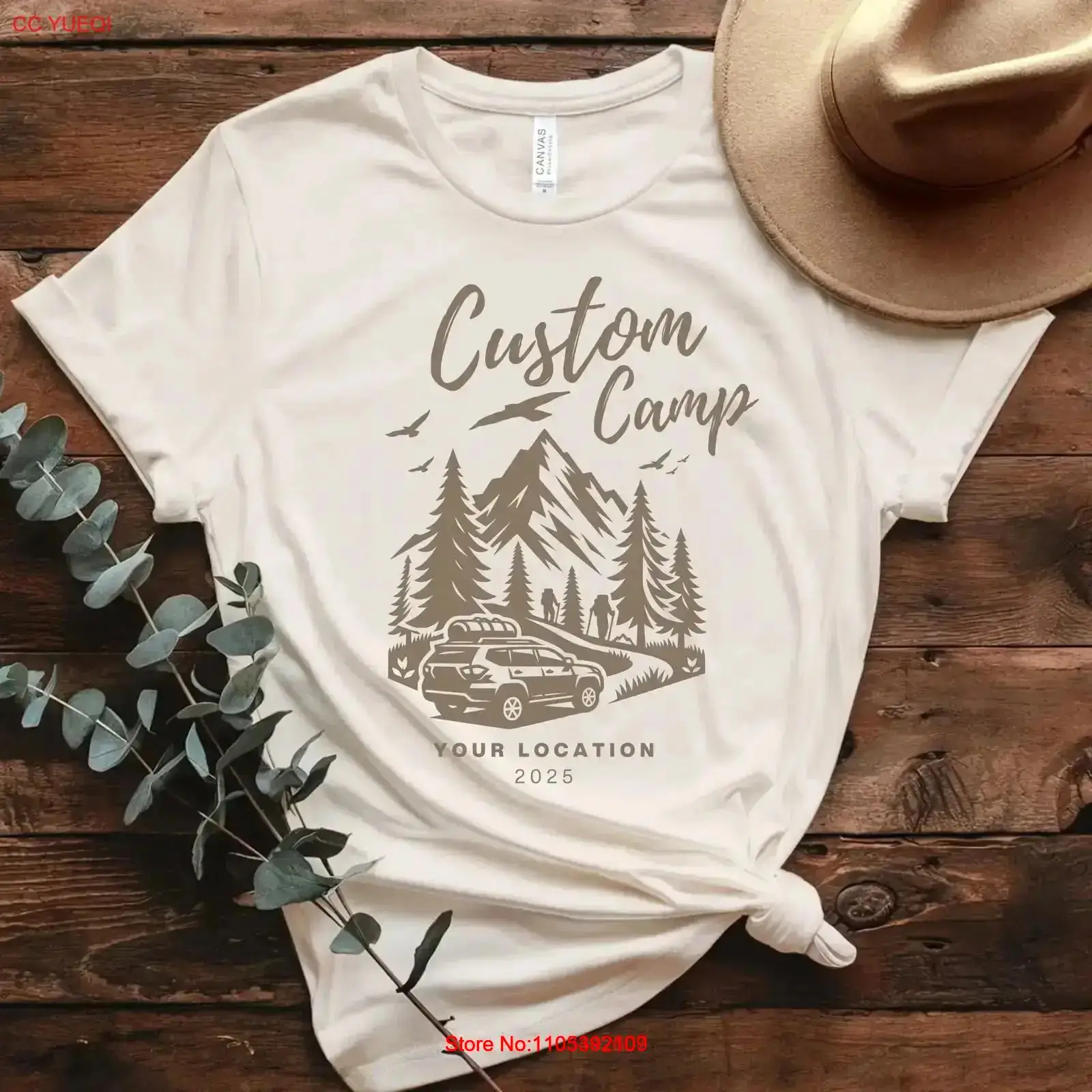 Outdoor Adventure Locations - T-shirt de camping personnalisé avec emplacement