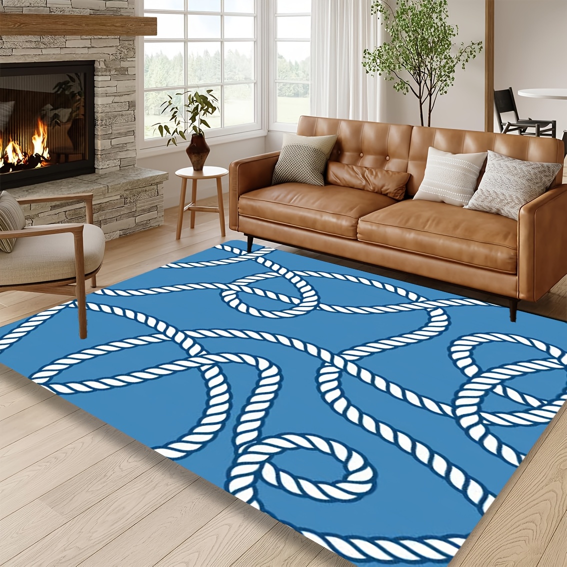 Outdoor Adventure Festival - Tapis rectangulaire à motif festif Ocean