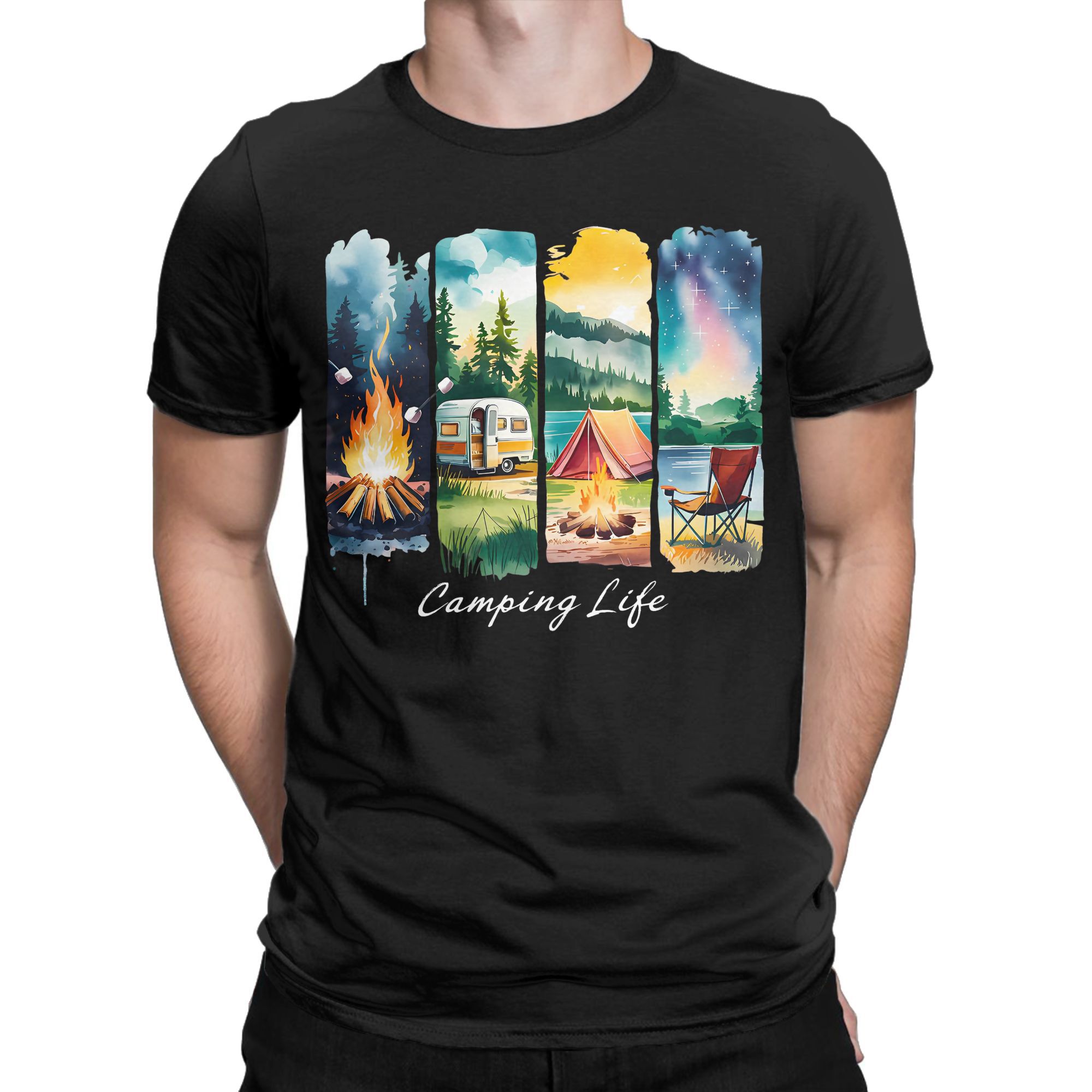 Outdoor Adventure Tent - Camping vie T-Shirt RV tente feu