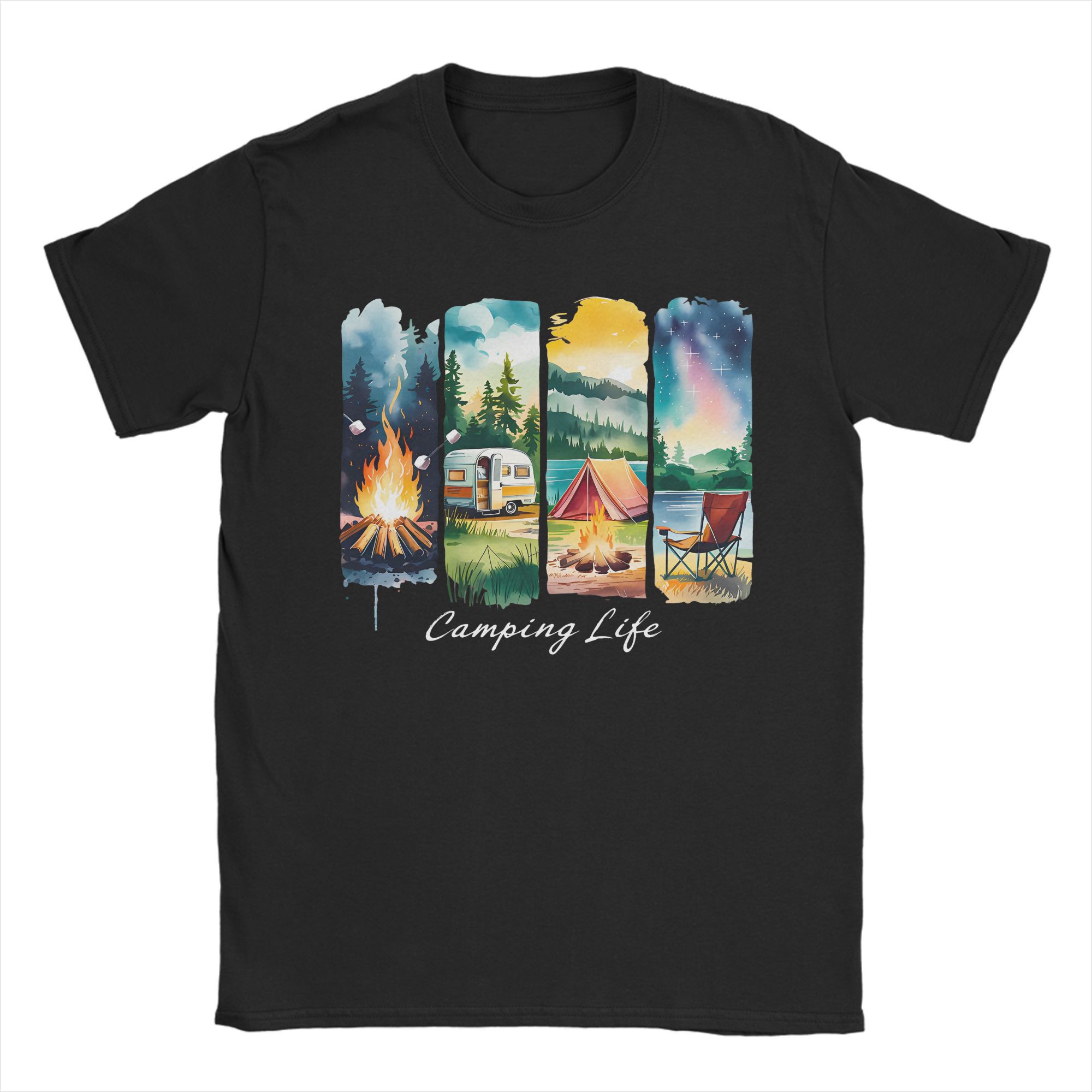 Camping vie T-Shirt RV tente f - Outdoor Adventure Tent avis et prix